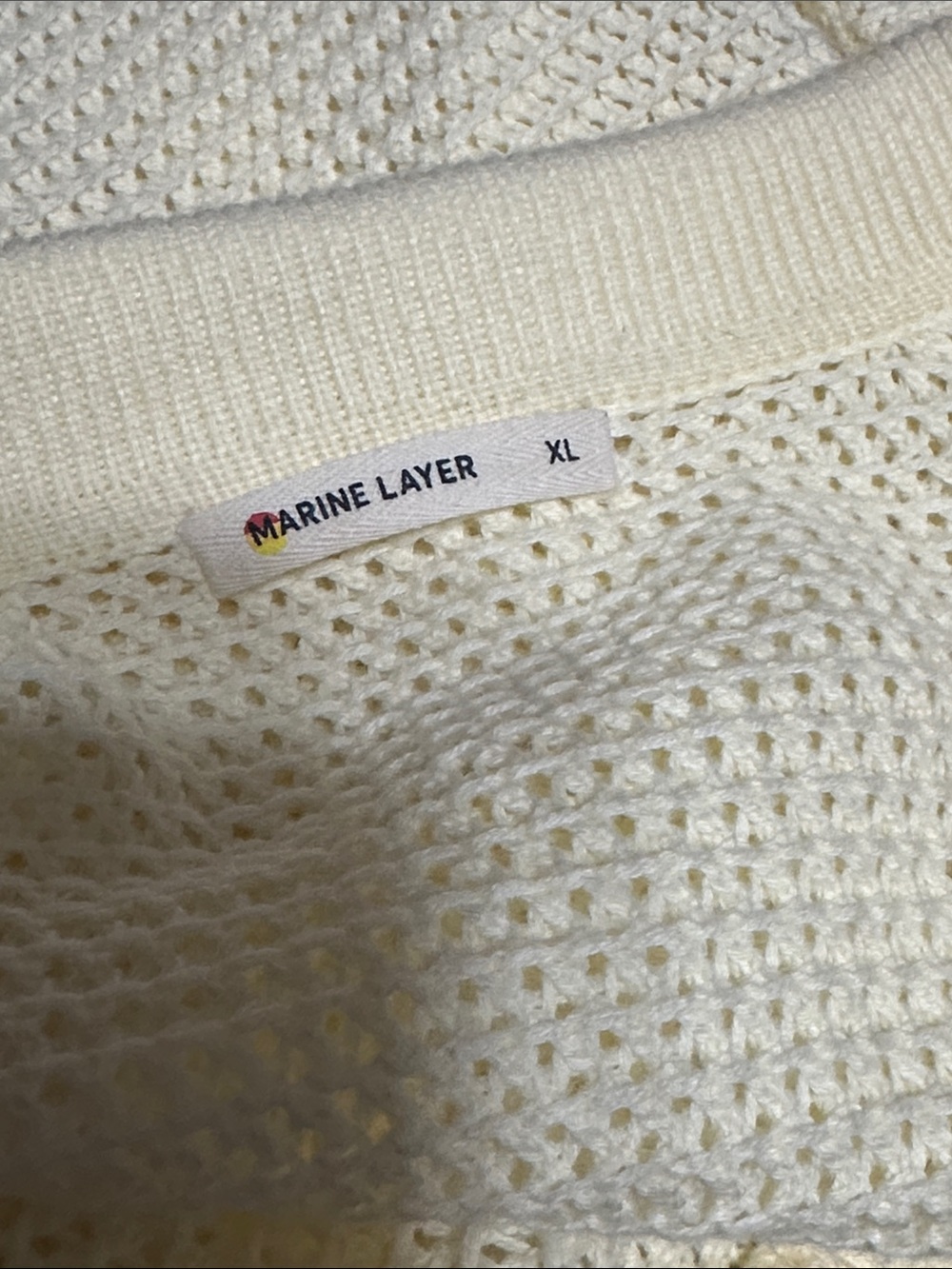 Marine Layer Pale Yellow Knit Polo Sweater - Picture 4 of 5